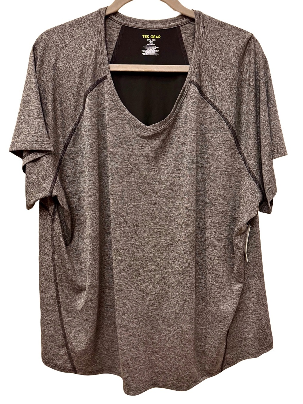 tek gear Women's Gray Heather Short Sleeve V-Neck Active Tee